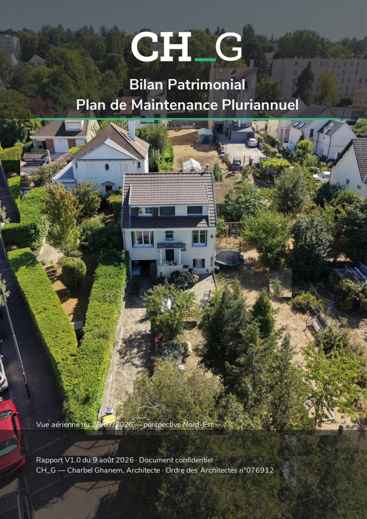Couverture du rapport de bilan patrimonial et plan de maintenance pluriannuel CH_G